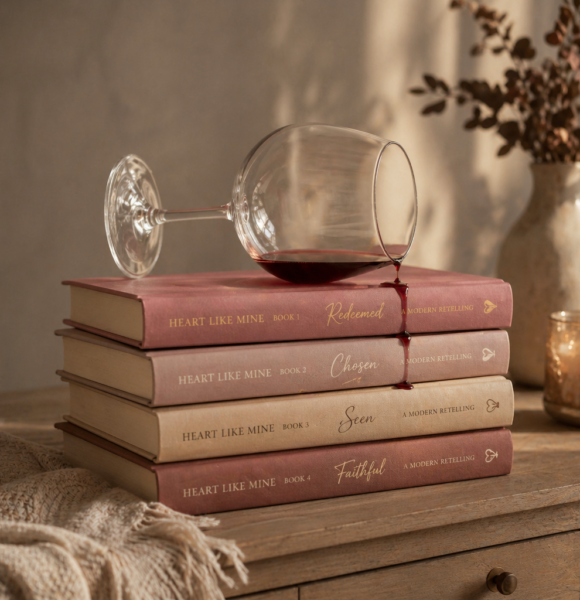 HLM_WG_books with wine glass